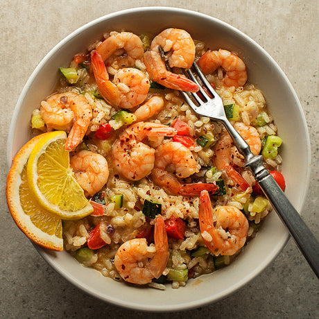 Zest Plus - Steamed Shrimp and Broccoli with Farro