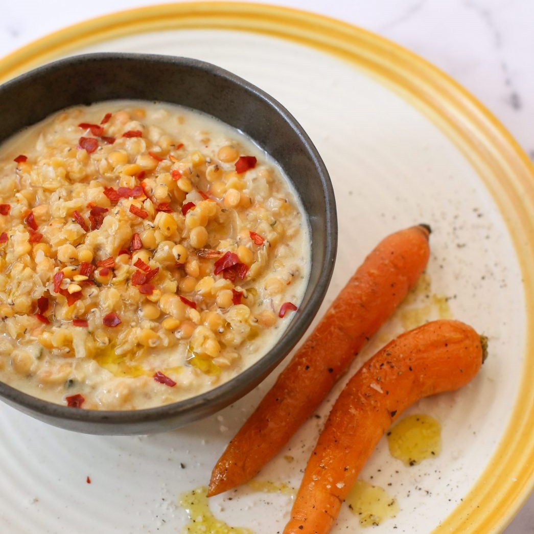 Red Lentils with Sautéed Carrots