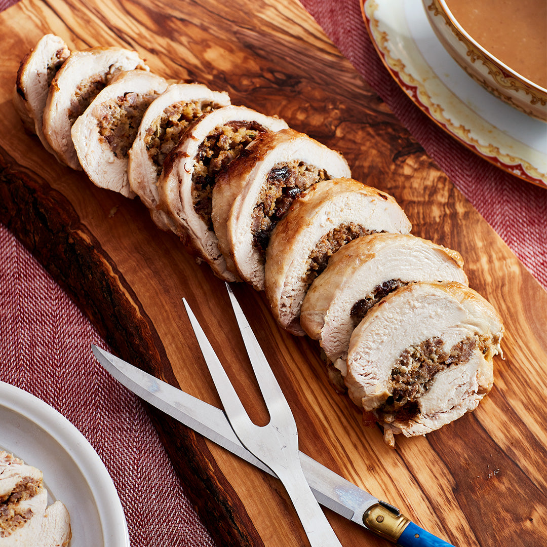 Braised Stuffed Turkey Breast