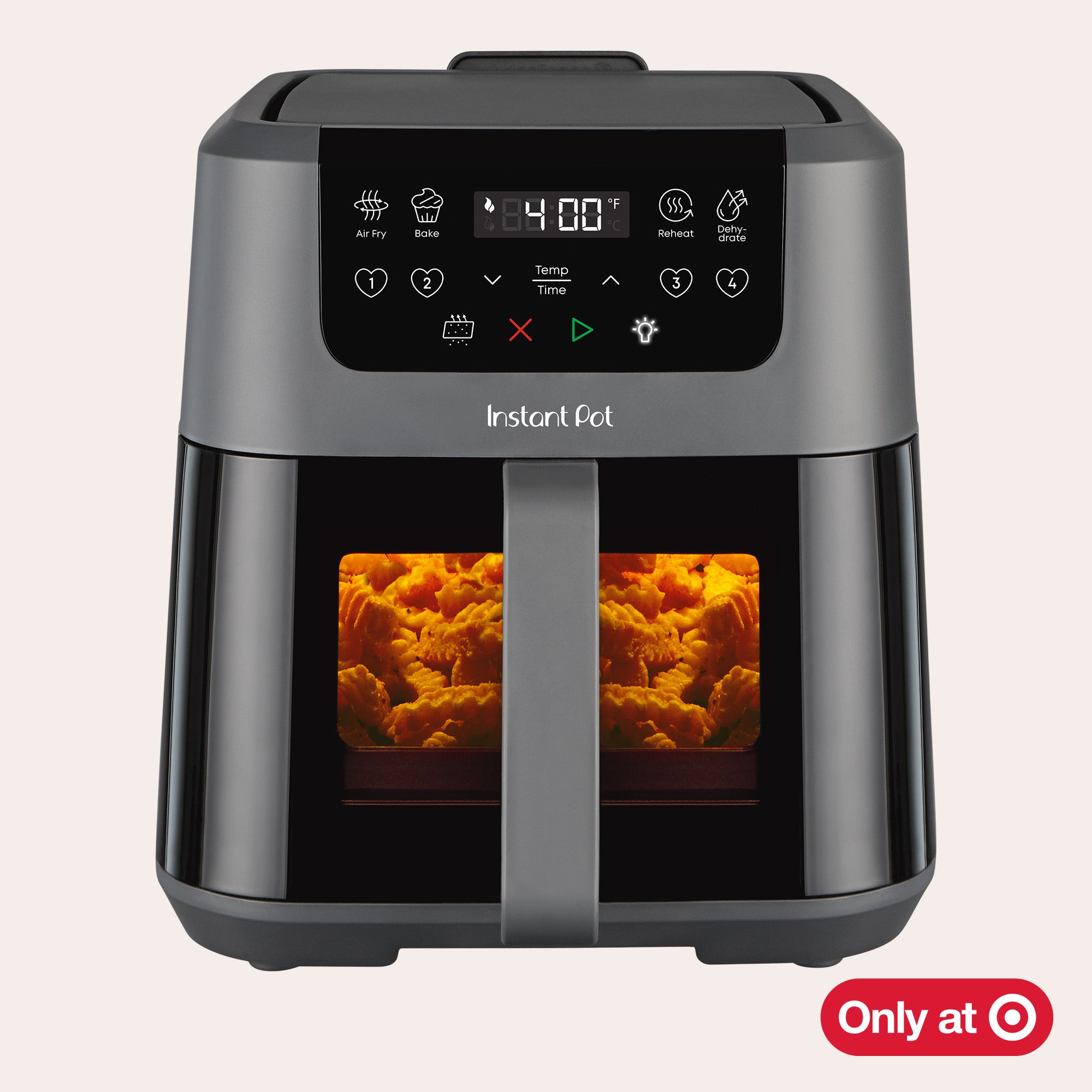 The Instant Pot® 5.3QT VORTEX® Plus Air Fryer in Truffle, shown against a light background with an “Only at Target” badge in the corner.