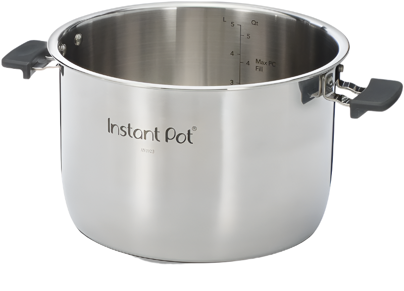 Instant Pot® Evo„ Series 8-quart Stainless Steel Inner Pot with Handles, front view