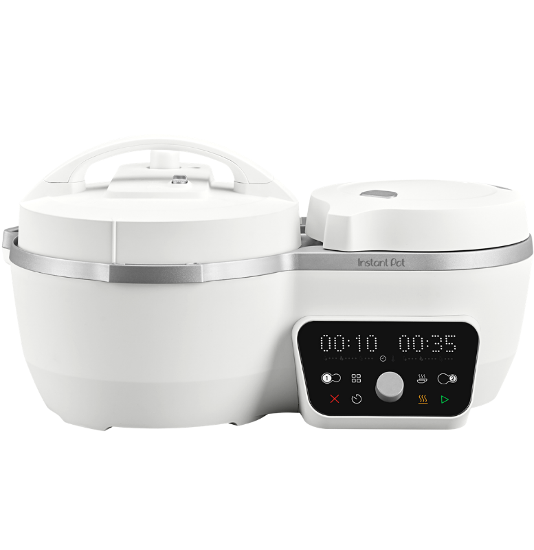 White DualAction EPC with dual lids and digital display.