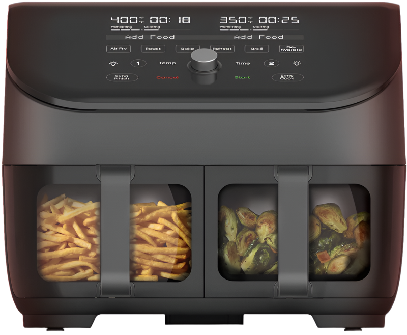 Instant Pot® Vortex® Plus Dual Black 8QT Air Fryer with ClearCook, front view