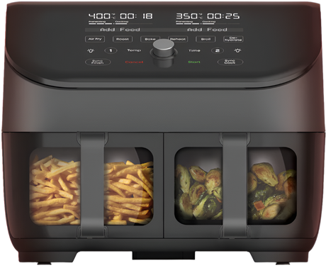 Instant Pot® Vortex® Plus Dual Black 8QT Air Fryer with ClearCook, front view