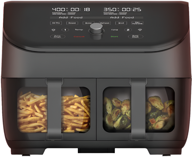 Instant Pot® Vortex® Plus Dual Black 8QT Air Fryer with ClearCook, front view