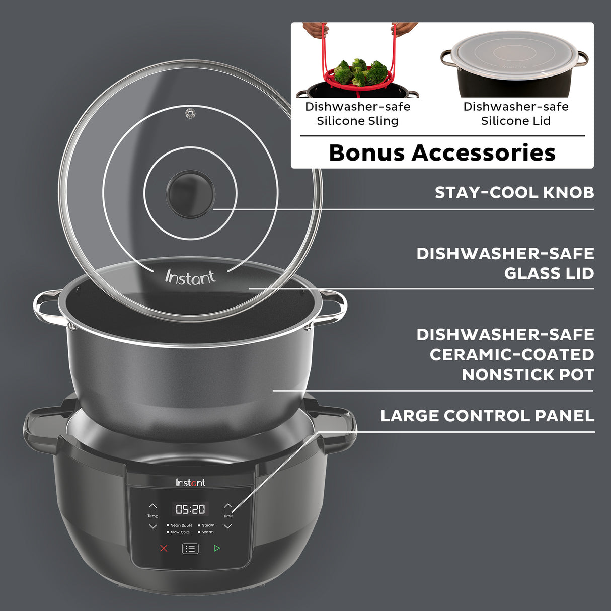 Instant Pot® Superior Cooker Slow Cooker + Multifunctional Cooker (with Bonus Accessories)