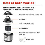  Instant Pot Duo Crisp and Air Fryer 6-quart Multi-Use Pressure Cooker with text Best of both worlds