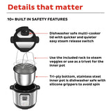  Instant Pot Duo Plus 6-qt Multi-Use Pressure Cooker with text  Details that matter, 10 plus built in safety features