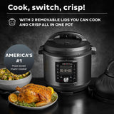  Instant Pot® Pro™ Crisp &amp; Air Fryer 8-qt Multi-Use Pressure Cooker &amp; Air Fryer with text Cook, Switch, crisp