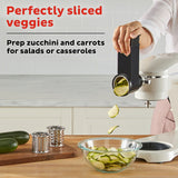  Instant® Slicer/Shredder Accessory Set for Stand Mixer Pro with text perfectly sliced veggies