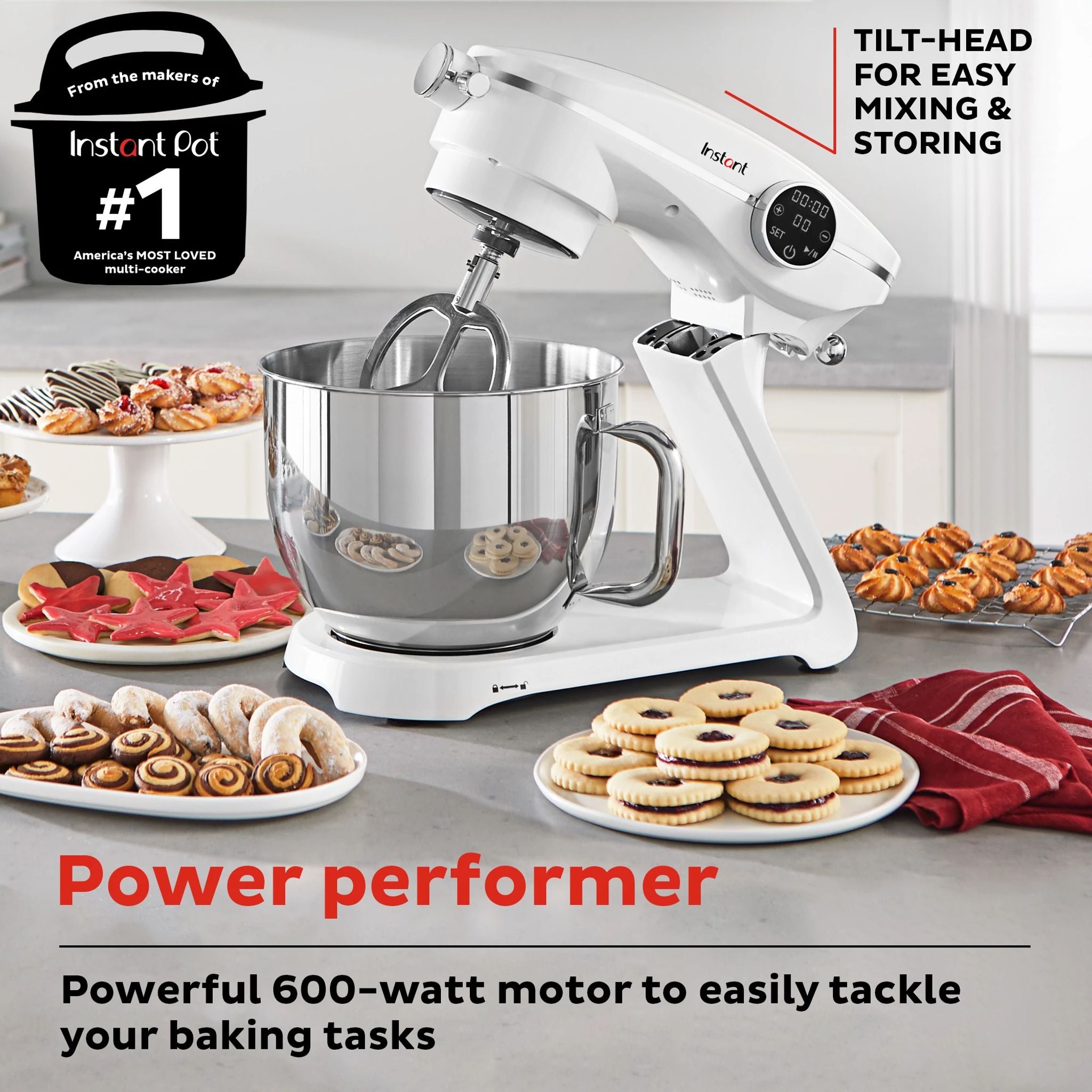 potting mix mixer Instant Pot® 7.4QT Stand Mixer Pro Series, Pearl White