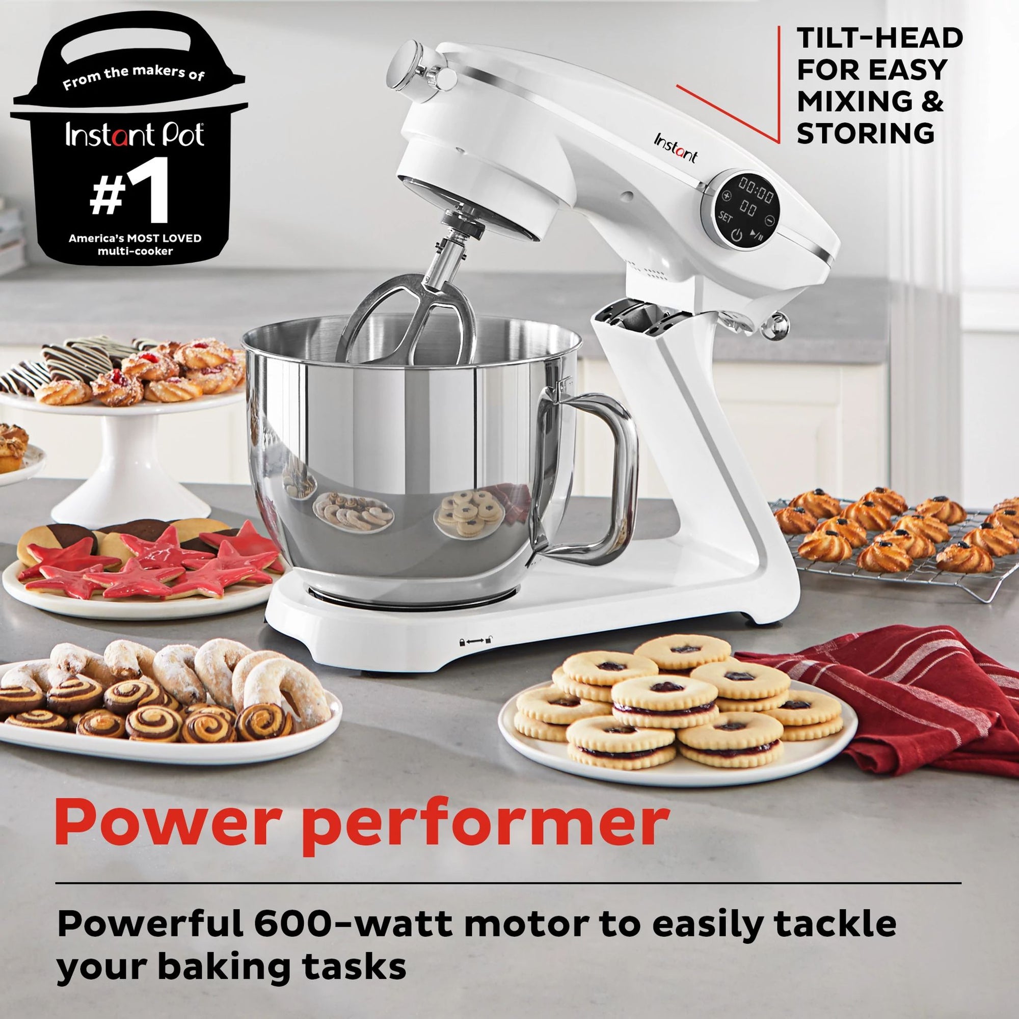  Instant 7.4-quart Stand Mixer, Pro with text Power Performer
