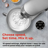  Instant 7.4-quart Stand Mixer Pro Series, Silver with text choose speed, set time, mix it up