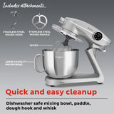  Instant 7.4-quart Stand Mixer Pro Series, Silver with text includes dough hook and mixing paddle