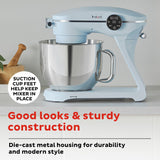  Instant 7.4-qt Stand Mixer Pro Series, Ice Blue with text good looks &amp; sturdy construction