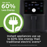 Instant™ Vortex™ 6-quart Air Fryer with text use up to 60% less energy
