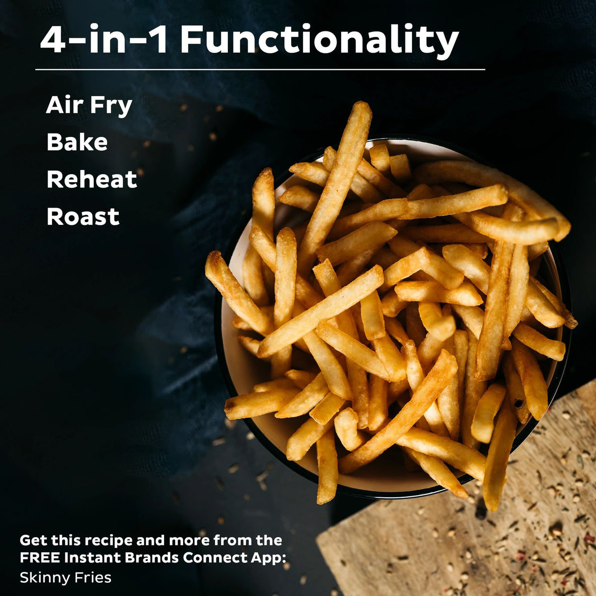  Instant™ Vortex™ Mini 2-quart Air Fryer, Aqua with text 4 in 1 Functionality