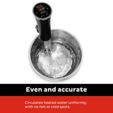  Instant® Accu Slim™ Sous Vide Immersion Circulator with text even &amp; accurate-circulates heated water uniformly