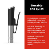  Accu Slim™ Sous Vide Immersion Circulator-text durable &amp; quiet lightweight stainless steel with nonslip rubber coated handle
