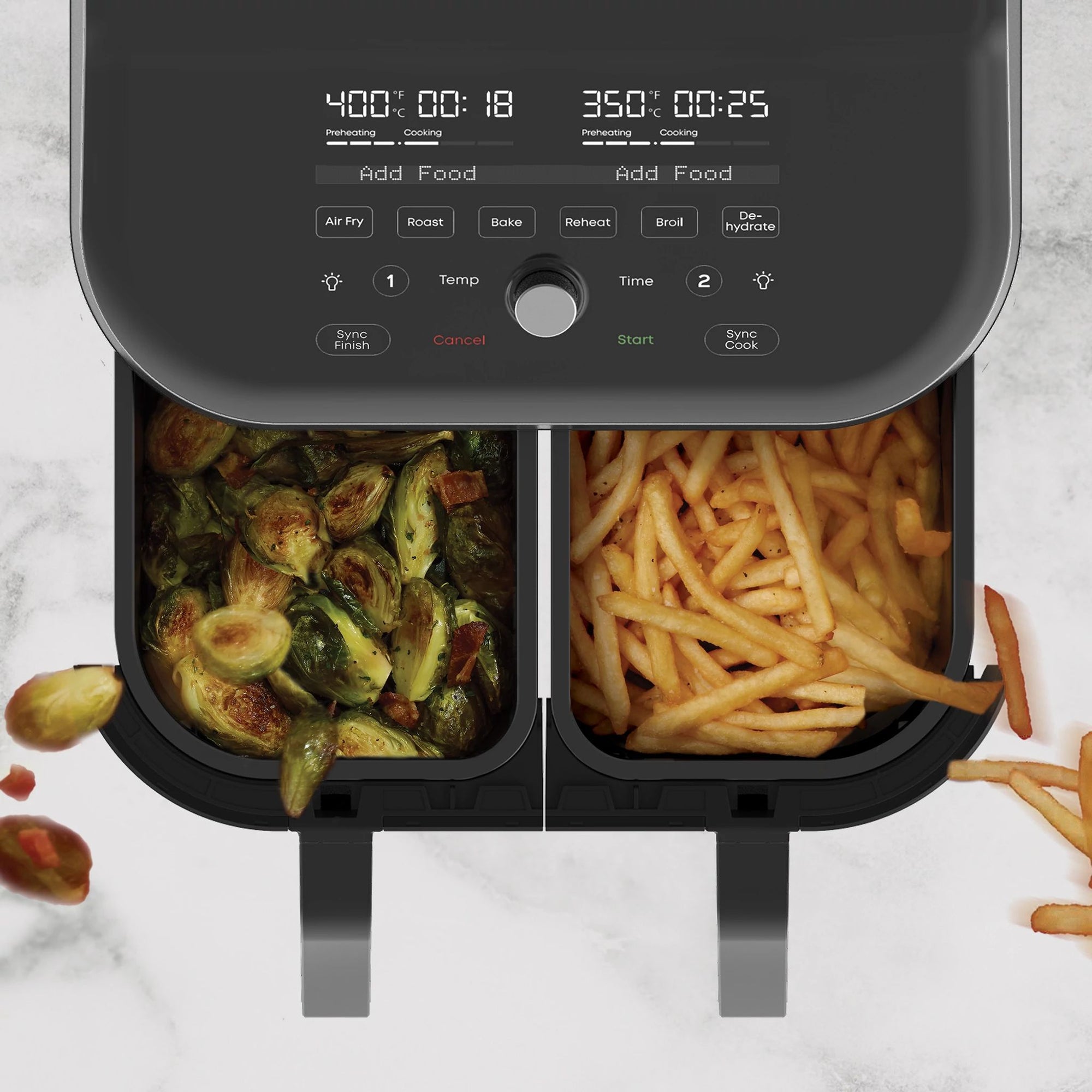  Vortex™ Plus Dual Black 8-quart Air Fryer with ClearCook