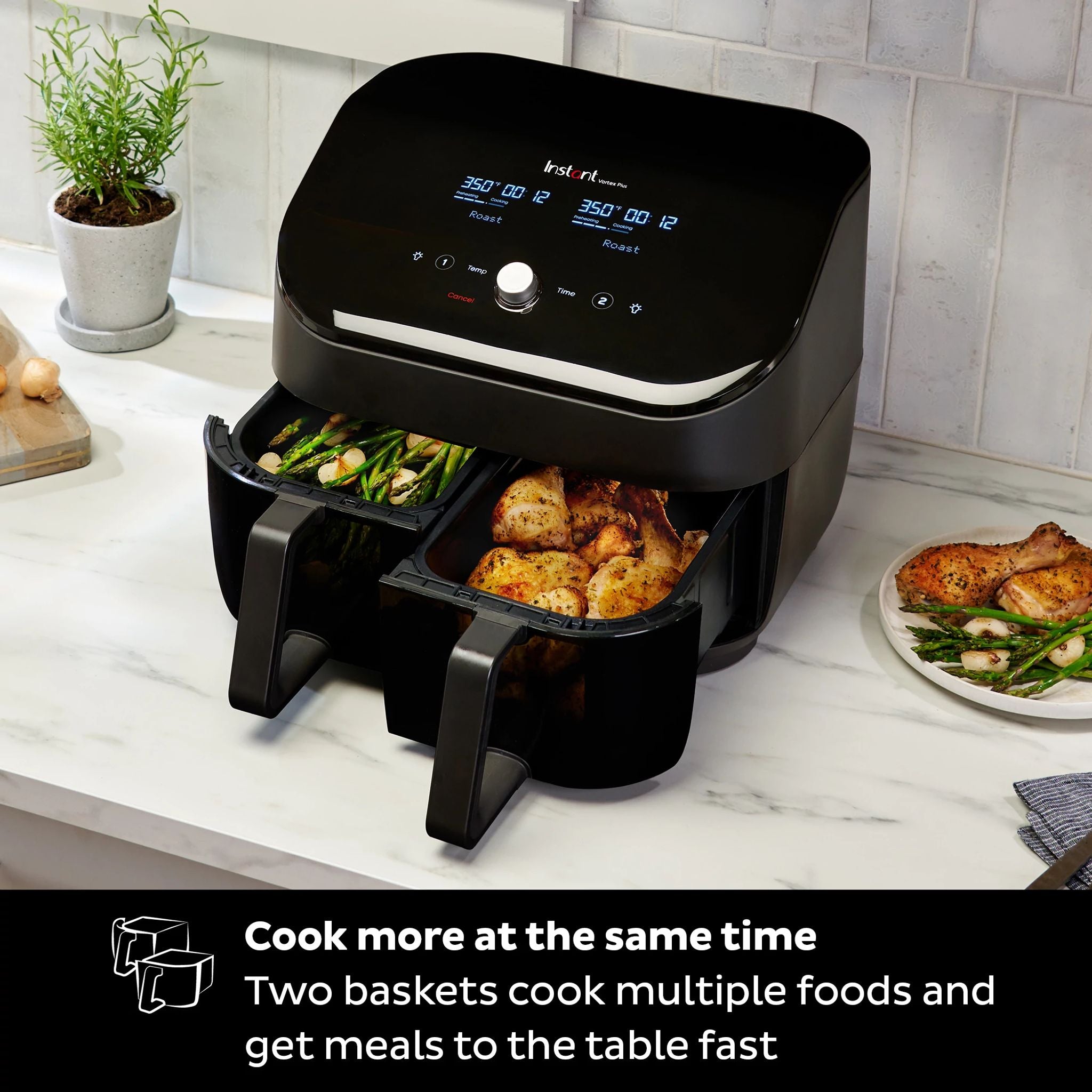 Instant Pot Vortex Plus Dual Black 8QT Air Fryer with ClearCook