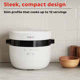  Instant™ 20-cup Multigrain Cooker sleek compact design slim profile that cooks up to 12 servings