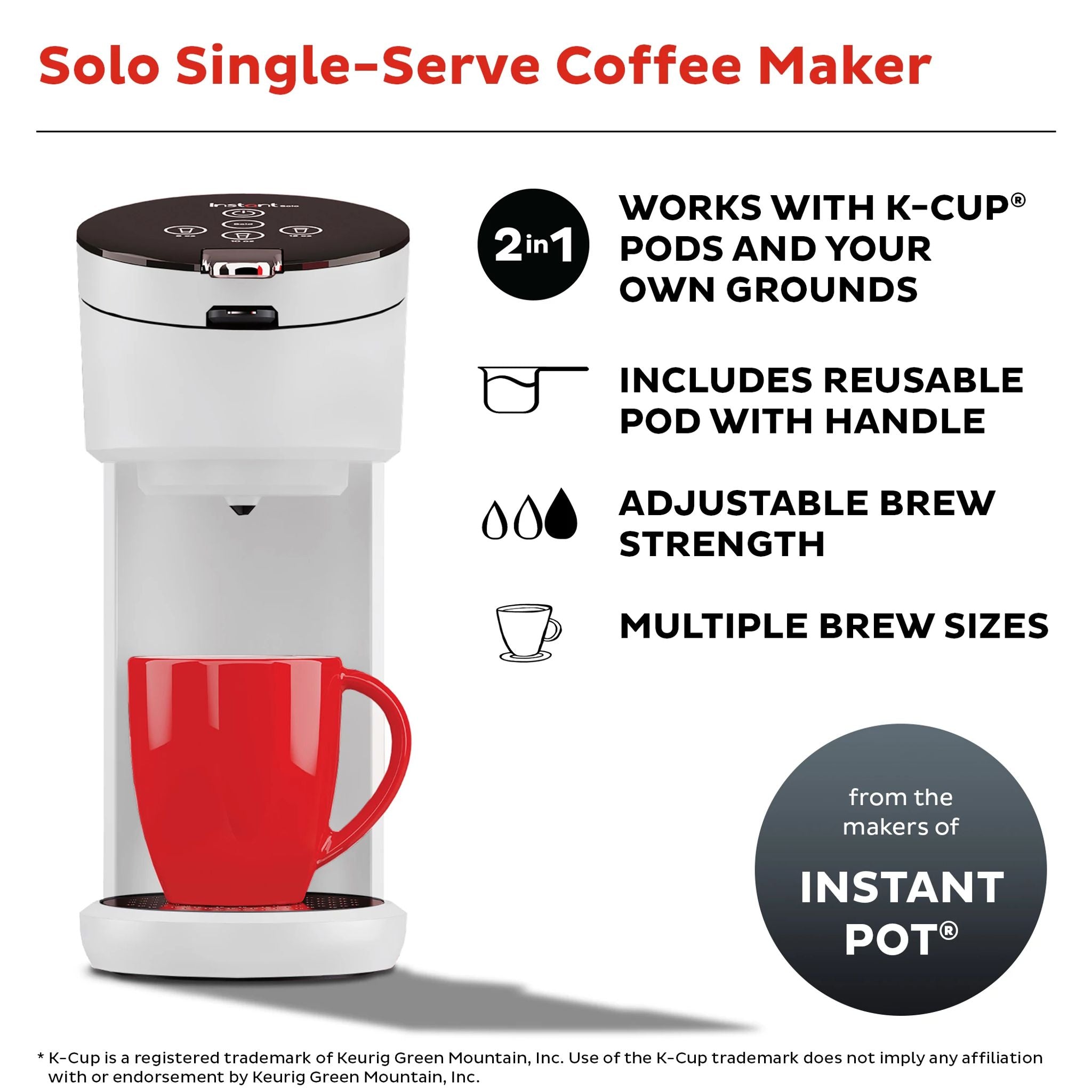 Instant Pot Solo Single Serve Coffee Maker White Instant Pot