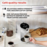  Instant Solo White Single Serve Coffee Maker with text cafe quality results
