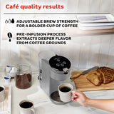  Instant Gray Solo Single Serve Coffee Maker with cafe qualtiy results