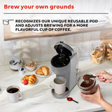  Instant Gray Solo Single Serve Coffee Maker with text Brew your own grounds