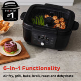  Instant® Indoor Grill and Air Fryer showing components and text 6 in 1 Functionality