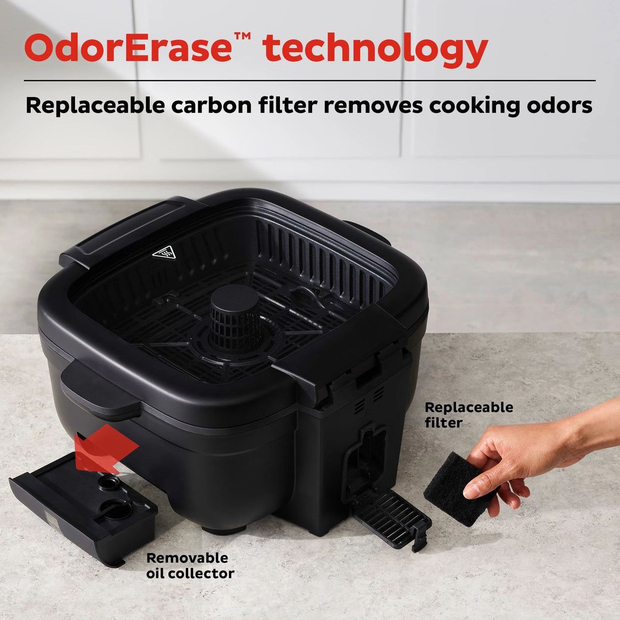  Instant® Indoor Grill and Air Fryer with text OdorErase technology