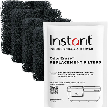 OdorErase™ Carbon Fiber Replacement Filters for Instant Air Fryer Grill, pack of 4